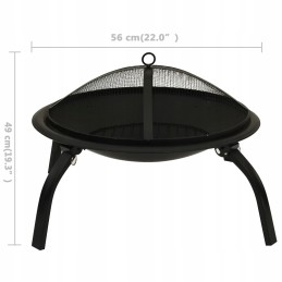 Vidaxl 2-in-1 laužavietė ir grilis, su pokeriu, 56x56x49 cm, plieninis