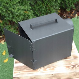 Plieninė sodo rūkykla 50 cm su durelėmis ir kaminu