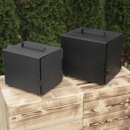 Plieninė sodo rūkykla 50 cm su durelėmis ir kaminu