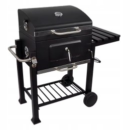 Grilis su anglimis, sodo termometras, dengia dvi dideles groteles, nemokamas pūstuvas