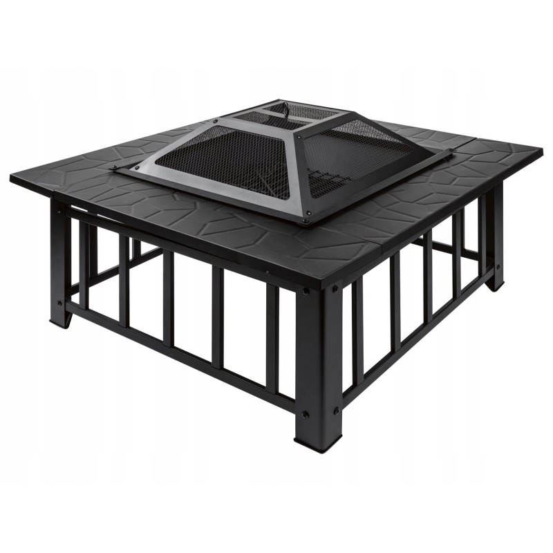 Sodo židinys su kibirkščių gesinimo grotelėmis