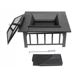 Sodo židinys su kibirkščių gesinimo grotelėmis