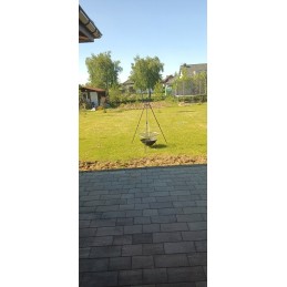 Sodo židinys su kibirkščių gesinimo grotelėmis