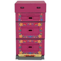 Ul Wielkopolski OPTIMA, tamsiai rožinė, gėlių raštas, nesusuktas