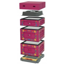 Ul Wielkopolski OPTIMA, tamsiai rožinė, gėlių raštas, nesusuktas