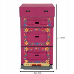 Ul Wielkopolski OPTIMA, tamsiai rožinė, gėlių raštas, nesusuktas