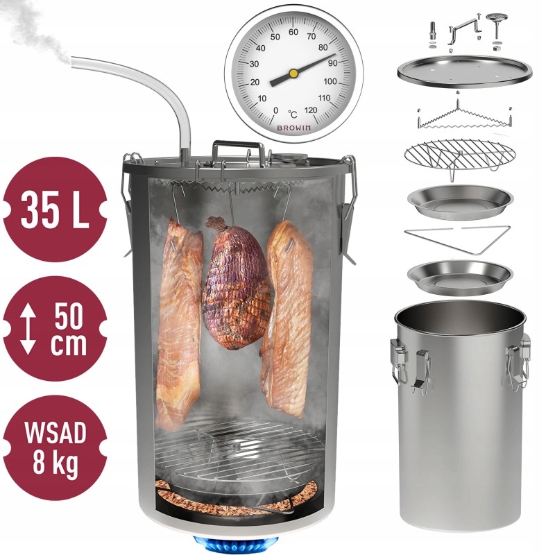 Naminė rūkykla 35l puode dujinei viryklei browin 330150