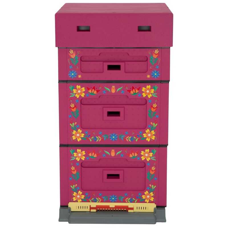 Ul Wielkopolski OPTIMA, tamsiai rožinė, gėlių raštas, nesusuktas