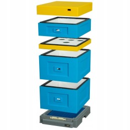 Wielkopolska 12 rėmų avilys su aukštu, higienišku plastikiniu dugnu