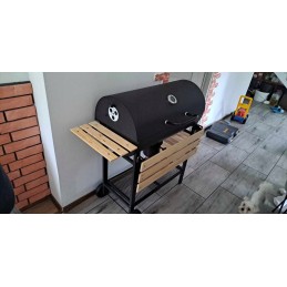 Sodo kepsninė su anglimis, 2 chromuotos grotelės, peleninė, plieninis termometras