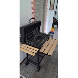 Sodo kepsninė su anglimis, 2 chromuotos grotelės, peleninė, plieninis termometras