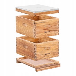 Medinis bičių avilys su metaliniu dangteliu, 10 rėmelių, 2 korpusai