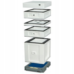 Išplėstas Varšuvos avilys aukštu, higienišku plastikiniu dugnu