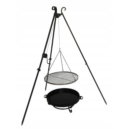Sodo trikojis grilis su nerūdijančio plieno grotelėmis, komplektas