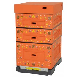 Dadant OPTIMA avilys, dažytas (oranžinis), bičių raštas, nesusuktas