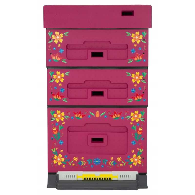 Avilys Dadant OPTIMA, tamsiai rožinis, gėlių raštas, nesusuktas