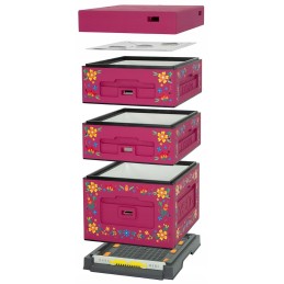 Avilys Dadant OPTIMA, tamsiai rožinis, gėlių raštas, nesusuktas