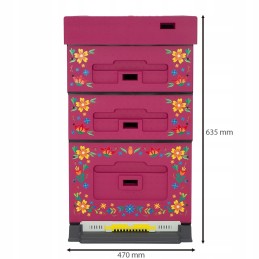 Avilys Dadant OPTIMA, tamsiai rožinis, gėlių raštas, nesusuktas