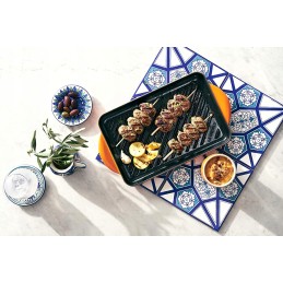 Le Creuset ketaus grilio plokštė, stačiakampė, 33 x 22 cm, tinka visų tipų viryklėms, įskaitant indukcines, liepsnos