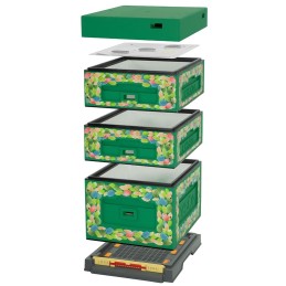 Bičių avilys dadant optima, tamsiai žalias, atspaudas - lapai, nesusukti