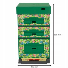 Bičių avilys dadant optima, tamsiai žalias, atspaudas - lapai, nesusukti