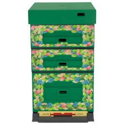 Bičių avilys dadant optima, tamsiai žalias, atspaudas - lapai, nesusukti