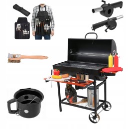 Anglies kepsninė su dangteliu, didelės grotelės, 71 cm, pelenų padėklas, nemokami priedai