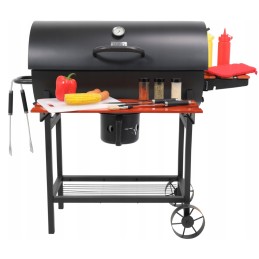 Anglies kepsninė su dangteliu, didelės grotelės, 71 cm, pelenų padėklas, nemokami priedai