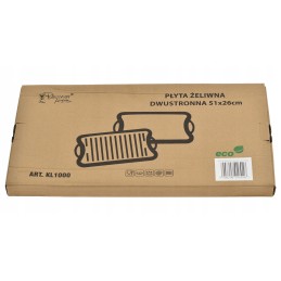 Ketaus grilio plokštė židiniui, dvipusė grilio keptuvė, 51x26 cm