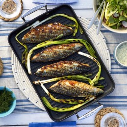 Le Creuset 35 cm neprideganti indukcinė keptuvė su grioveliais