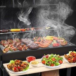 Sodo kepsninė su anglimis, 2 chromuotos grotelės, 2 lentynos, peleninė, plieninis termometras