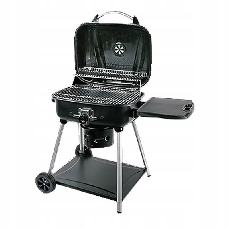 Mirpol stačiakampės anglies kepsninės ant 46cm ratų