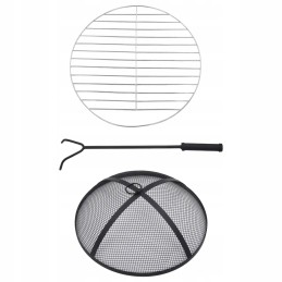 Vidaxl mozaikinis židinys su stalu, mėlyna ir balta, 68 cm