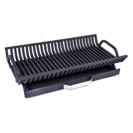 Stovimos grotelės su pelenų keptuvėje