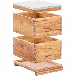 Medinis bičių avilys su metaliniu dangteliu, 10 rėmelių, 2 korpusai