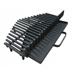 Stovimos grotelės su pelenų keptuvėje