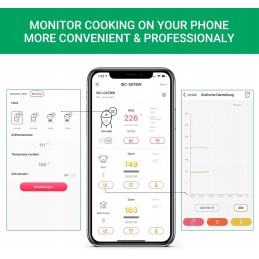 inkbird isc-007bw grilio ventiliatorius, temperatūros stebėjimui su automatiškai reguliuojamu ventiliatoriaus greičiu, termometr
