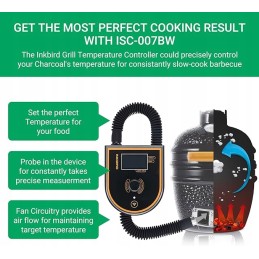 Inkbird isc-007bw grilio pūstuvas, temperatūros stebėjimo grilio ventiliatorius su automatiškai reguliuojamu pūtimo greičiu, kam