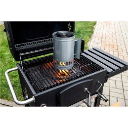 Grilis su anglimis 57,5x42cm kampinės ketaus grotelės + Activa dangtis