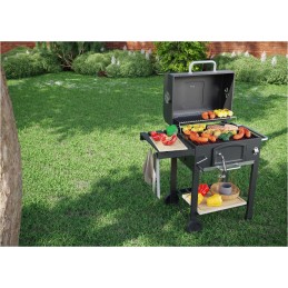 Grilis su anglimis 57,5x42cm kampinės ketaus grotelės + Activa dangtis