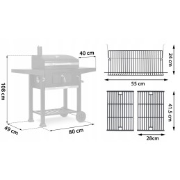 Grilis su anglimis su dviem bbqchef™ lentynomis