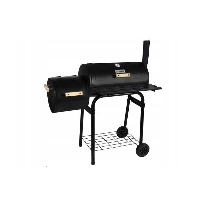 Dviejų funkcijų sodo grilis su rūkykla