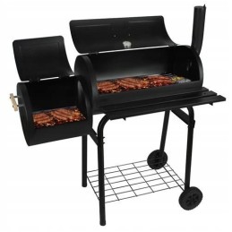 Dviejų funkcijų sodo grilis su rūkykla