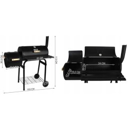 Dviejų funkcijų sodo grilis su rūkykla