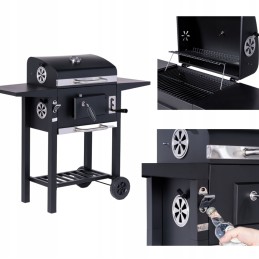 Sodo anglies kepsninė su lentynomis ir pelenų keptuve