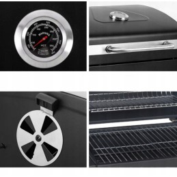 Sodo anglies kepsninė su lentynomis ir pelenų keptuve