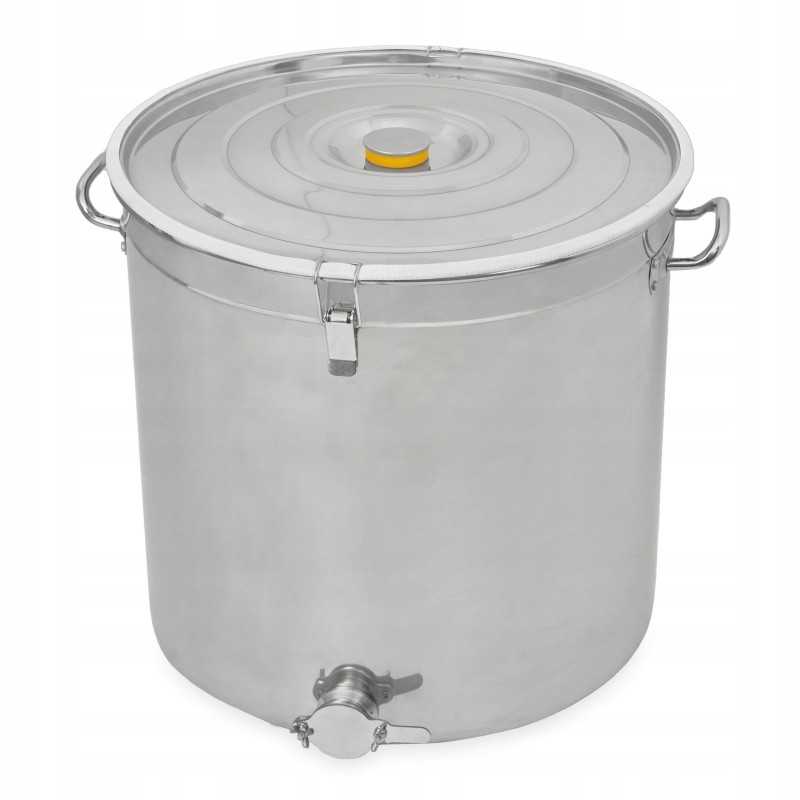 Nerūdijančio plieno skaidrintuvas 100L medui su dangteliu, užsegimais ir ausytėmis - BRCtech