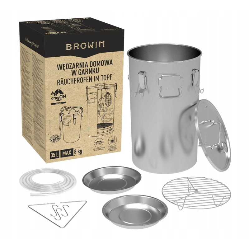 Maža namų rūkykla 35l puode ant dujinės viryklės