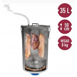 Maža namų rūkykla 35l puode ant dujinės viryklės