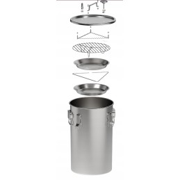 Maža namų rūkykla 35l puode ant dujinės viryklės